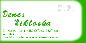 denes mikloska business card